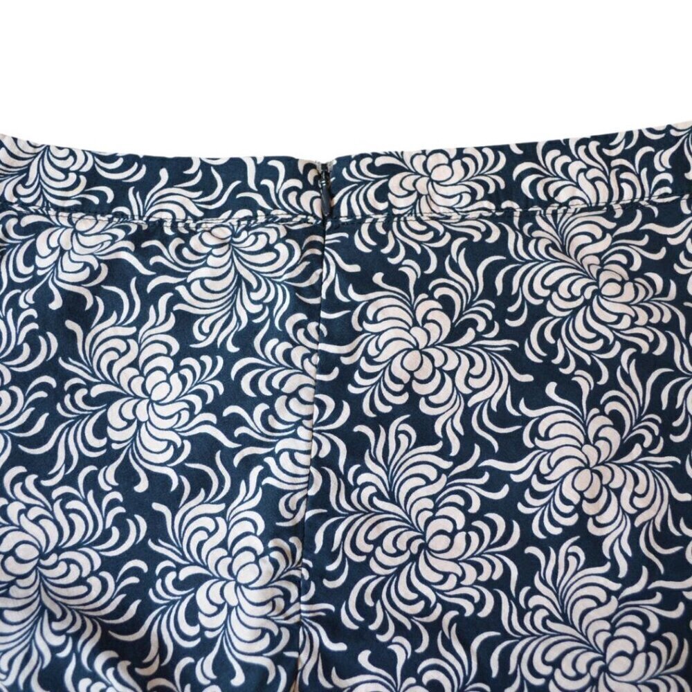 Gap Vintage Cotton Knee Length A Line Zip Side Dark Blue Pink Lined Skirt - Picture 5 of 7